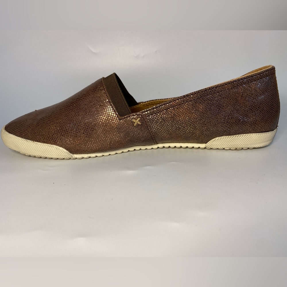 Frye Melanie Multi-Metallic Lizard Foil-Embossed Leather Slip-On Sneaker - Picture 5 of 13